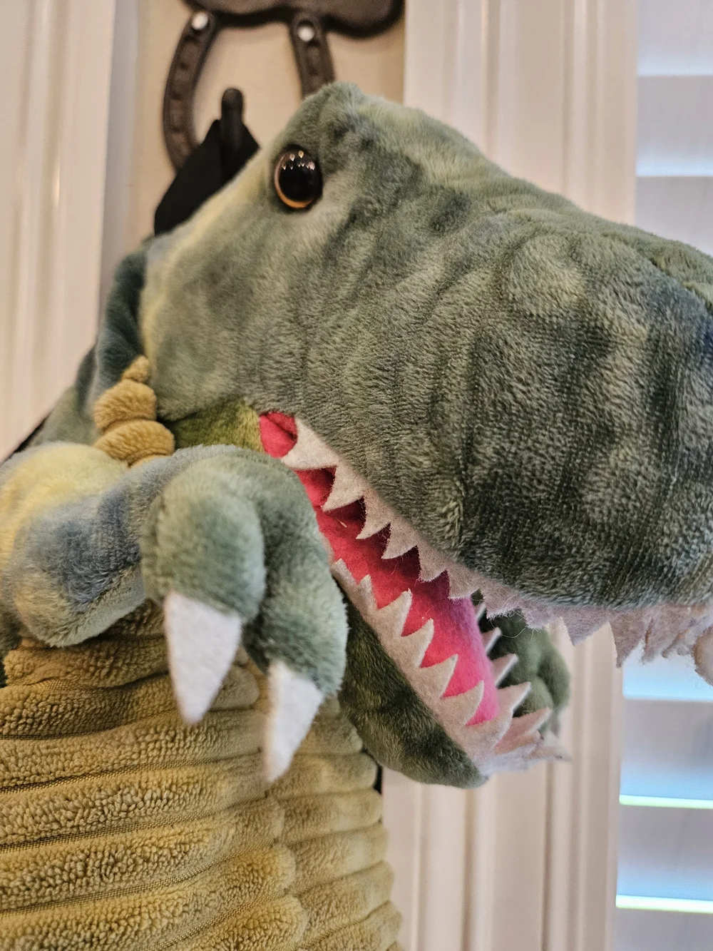 Green Plush T-Rex Reptile Pet Toy Backpack